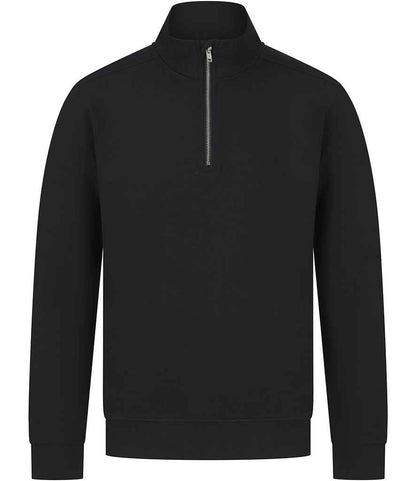 Henbury Henbury Unisex Sustainable 1/4 Zip Sweatshirt Black