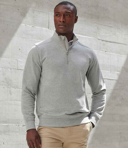 Henbury Henbury Unisex Sustainable 1/4 Zip Sweatshirt Heather Grey