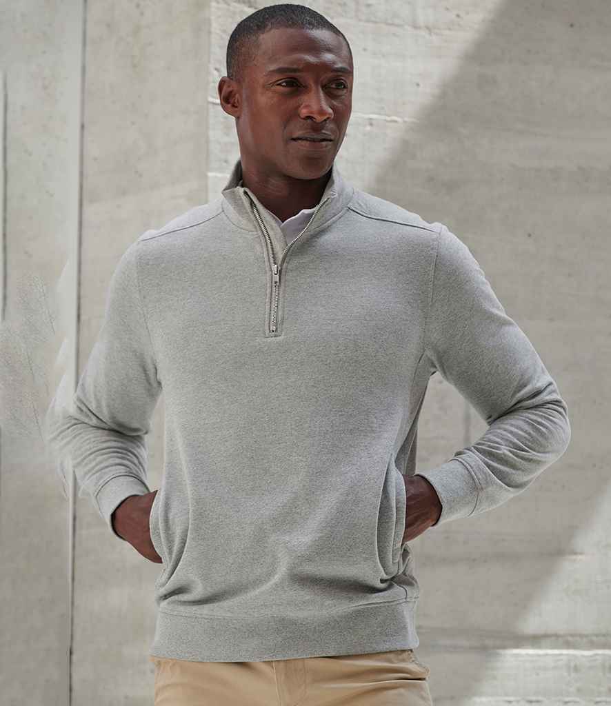 Henbury Henbury Unisex Sustainable 1/4 Zip Sweatshirt Heather Grey