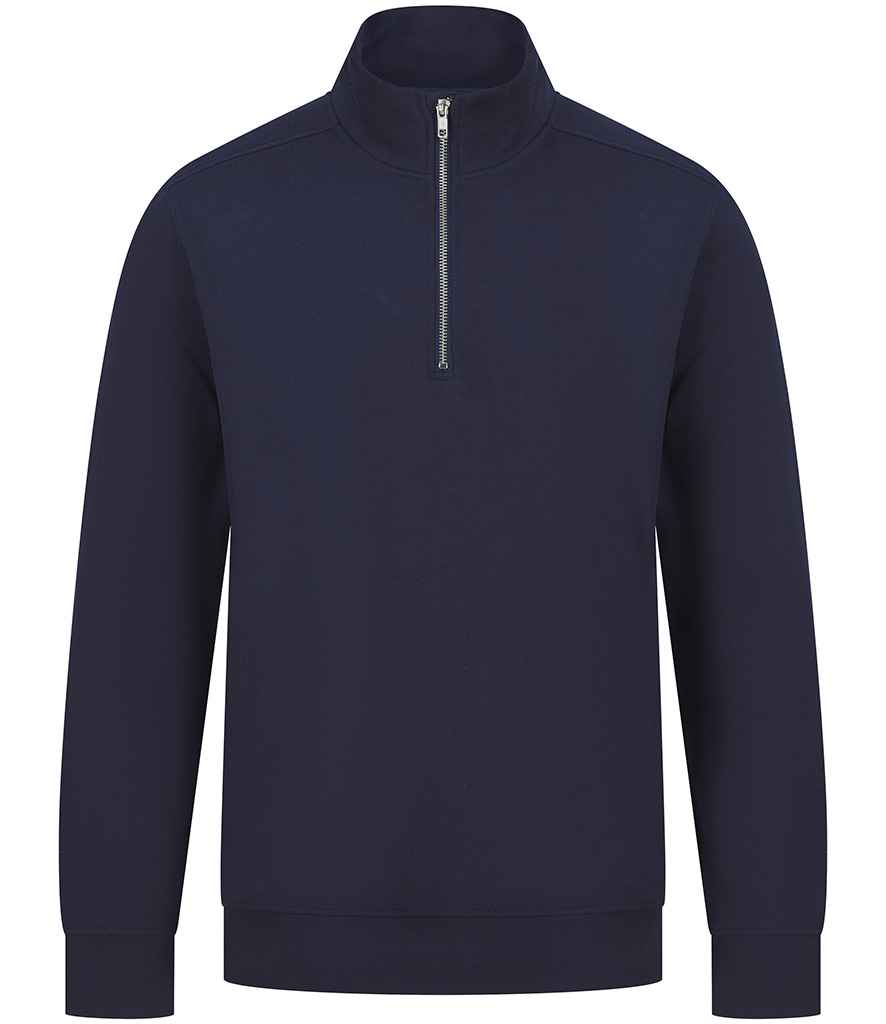Henbury Henbury Unisex Sustainable 1/4 Zip Sweatshirt Navy