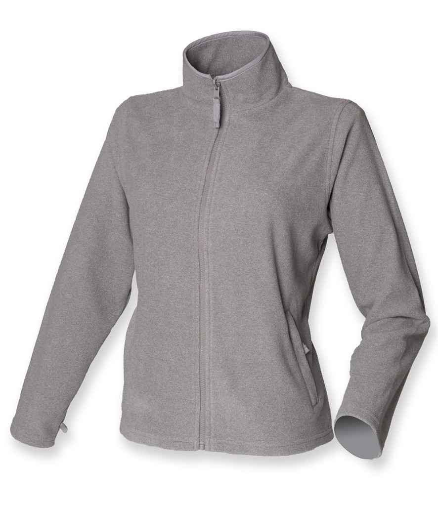 Henbury Henbury Ladies Micro Fleece Jacket Heather Grey