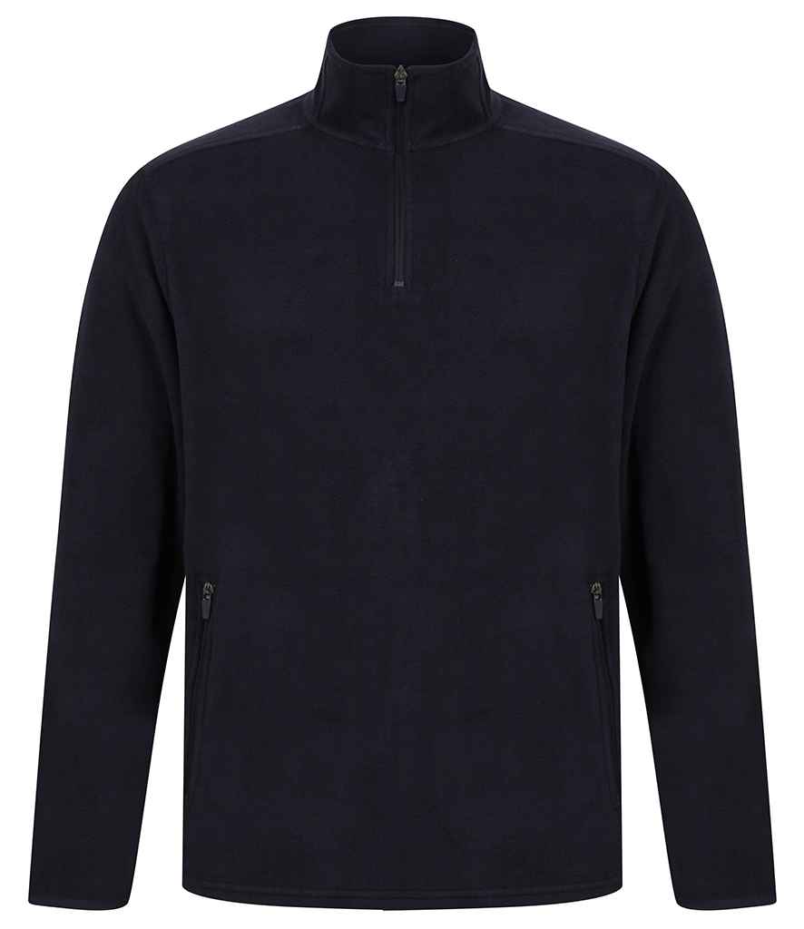 Henbury Zip Neck Micro Fleece in Navy