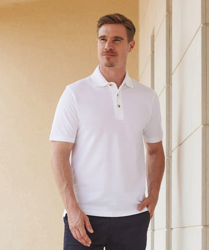 Henbury Classic cotton piqué polo with stand-up collar Black*†
