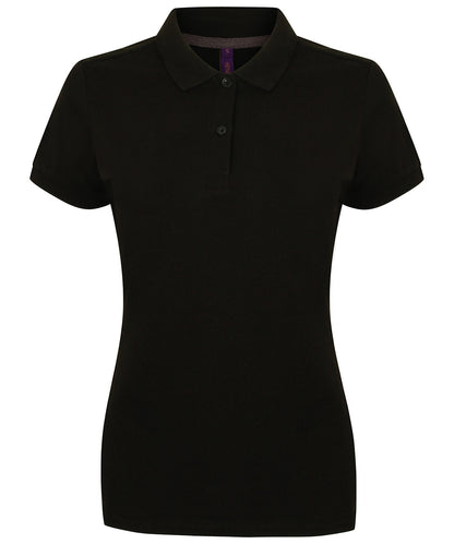Henbury Women's micro-fine piqué polo shirt Black