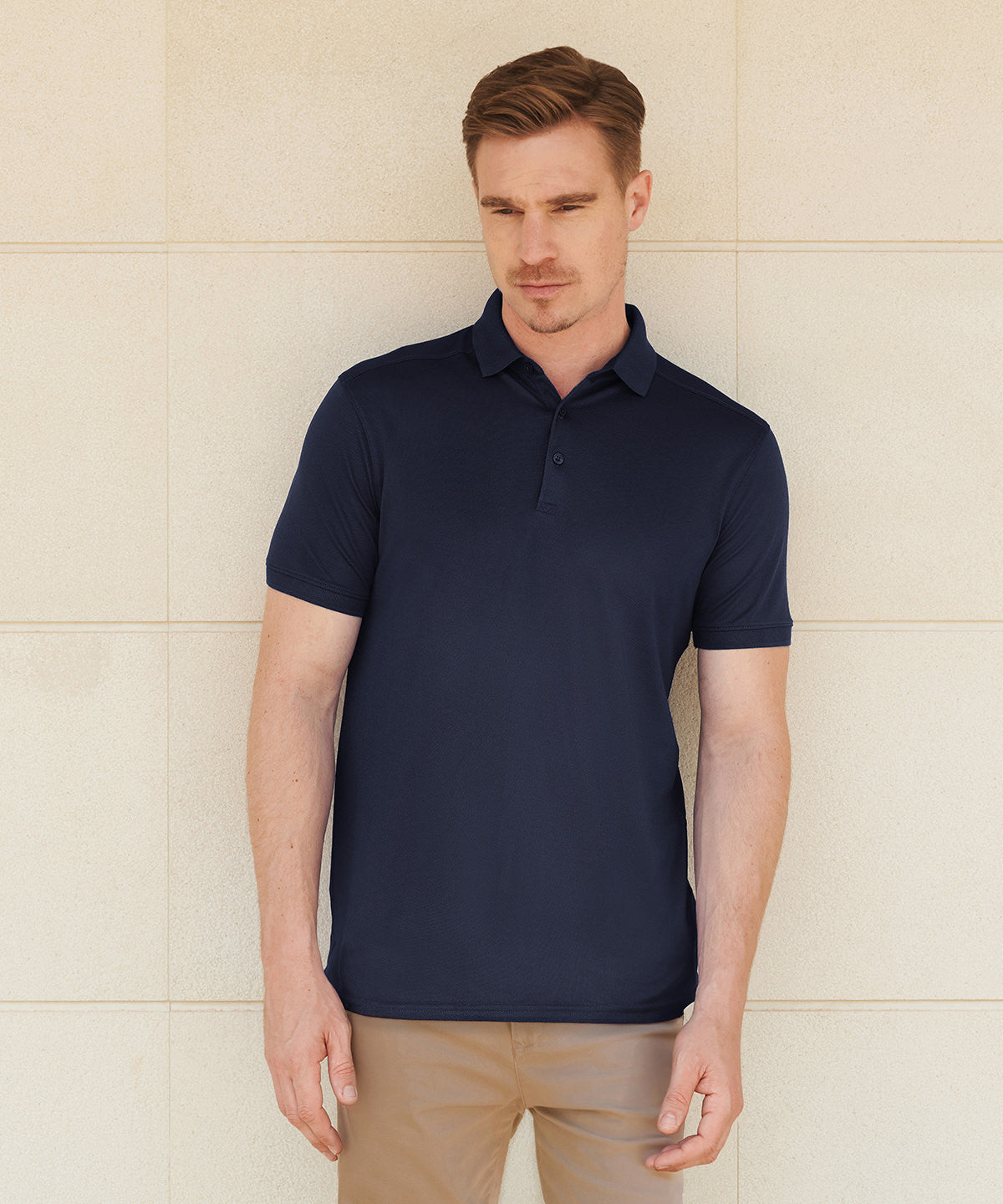 Henbury Stretch polo shirt with wicking finish (slim fit) Black*