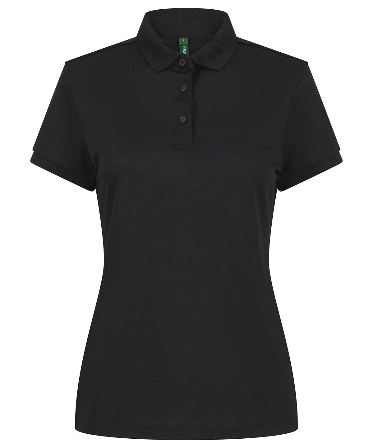 Henbury Women’s recycled polyester polo shirt Black