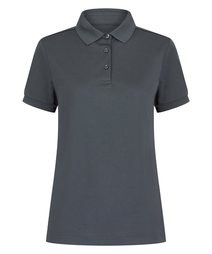 Henbury Women’s recycled polyester polo shirt Charcoal Grey