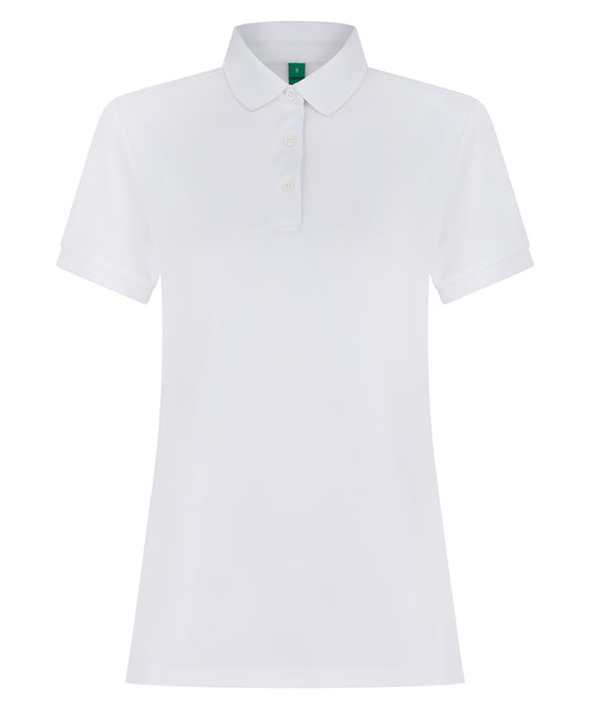 Henbury Women’s recycled polyester polo shirt White