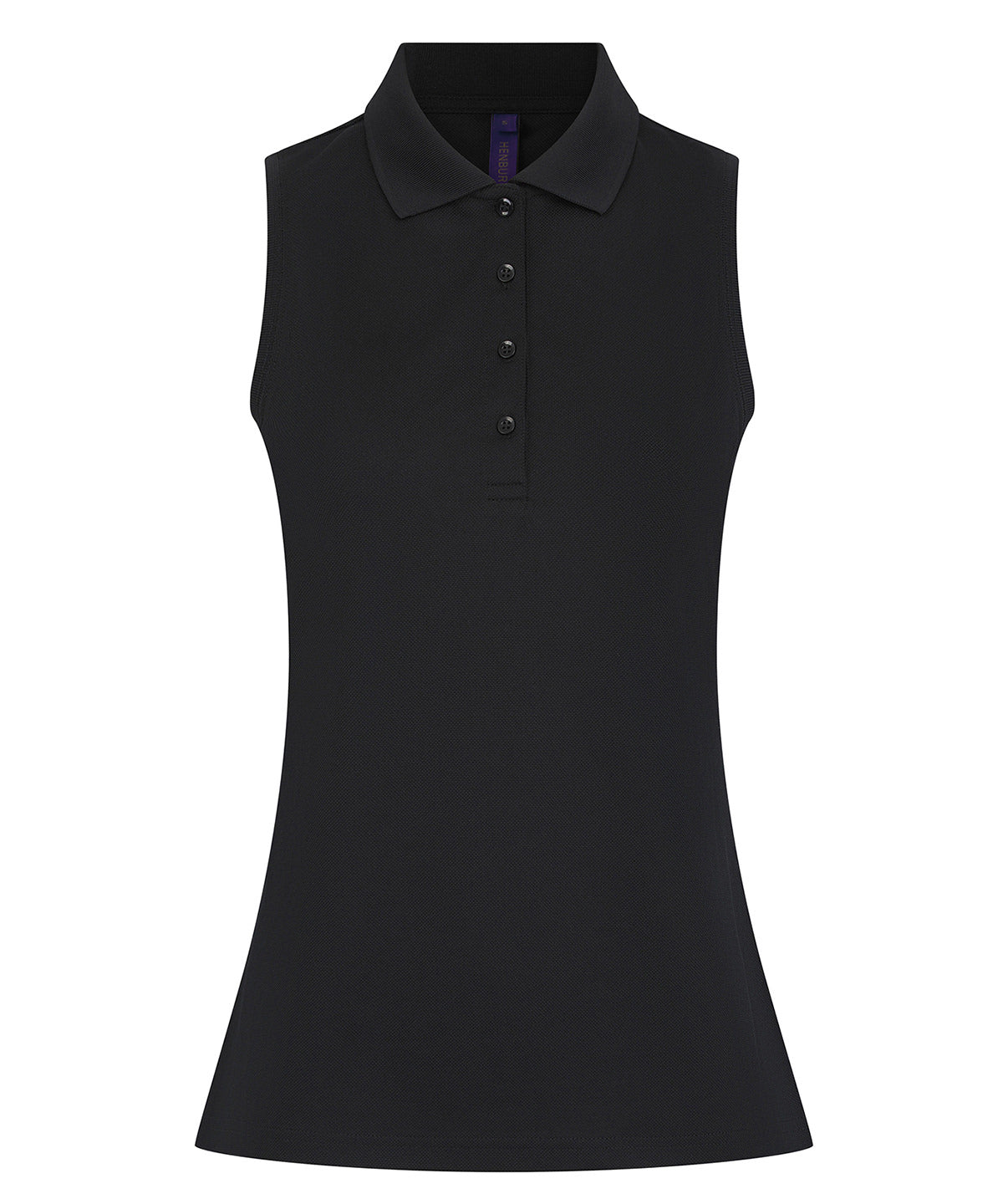 Henbury Women’s sleeveless Coolplus® polo shirt Black