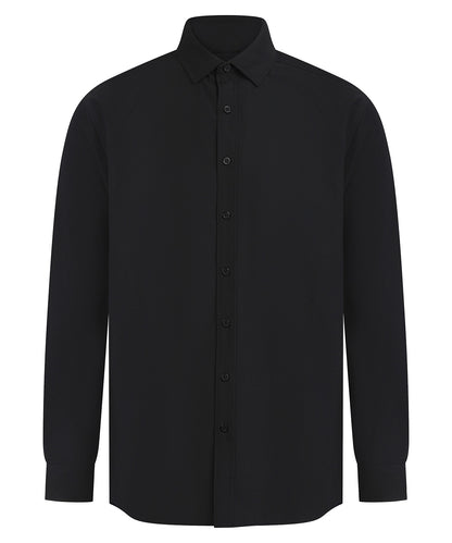 Henbury Long sleeve ‘cotton-feel’ Coolplus® shirt Black