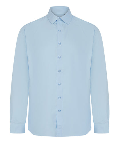 Henbury Long sleeve ‘cotton-feel’ Coolplus® shirt Light Blue