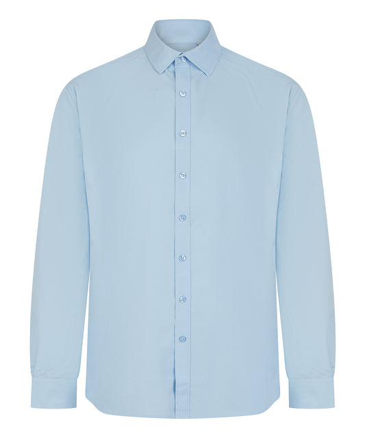 Henbury Long sleeve ‘cotton-feel’ Coolplus® shirt Light Blue