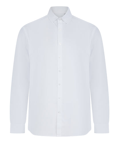 Henbury Long sleeve ‘cotton-feel’ Coolplus® shirt White