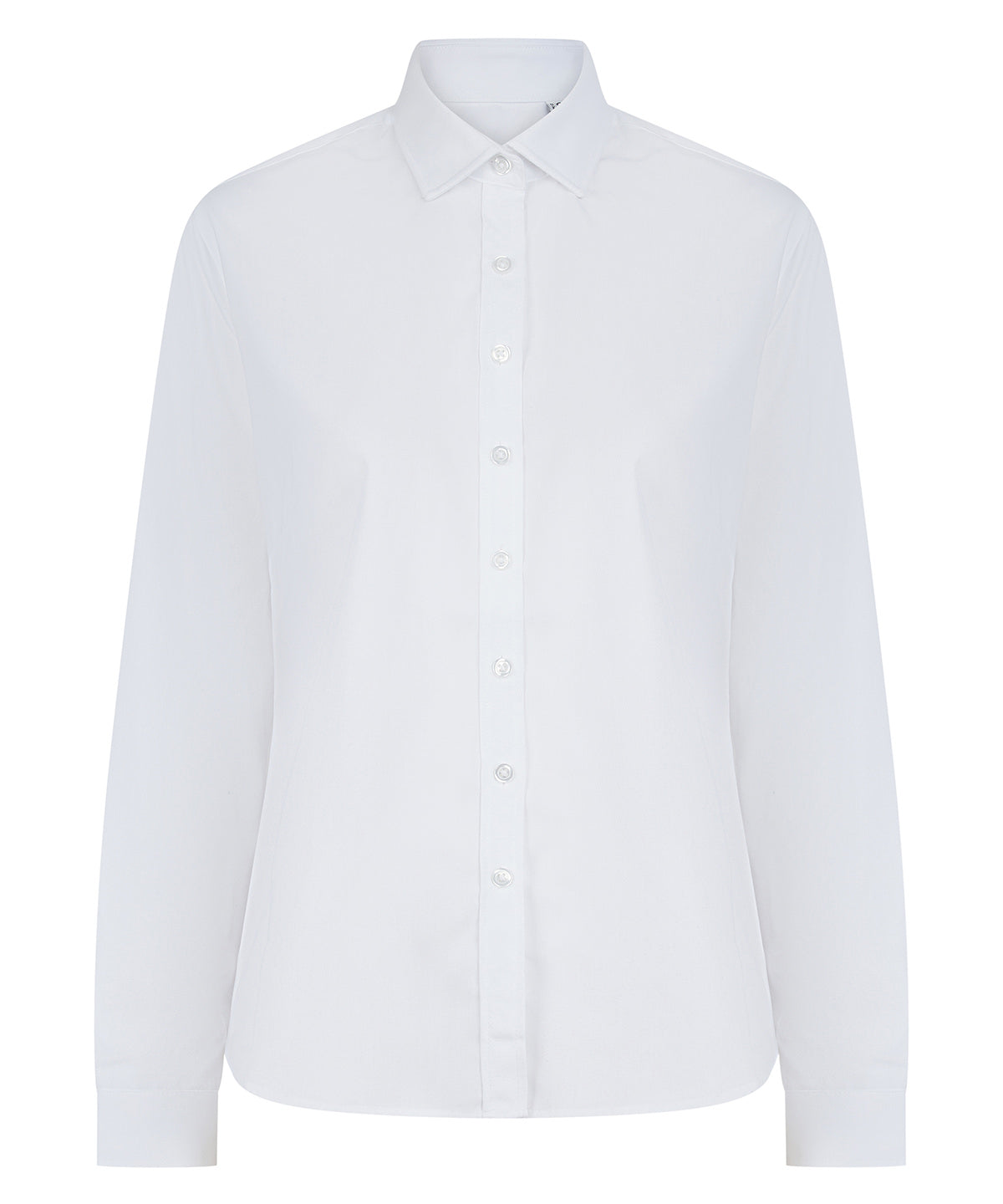 Henbury Women’s long sleeve ‘cotton-feel’ Coolplus® shirt White