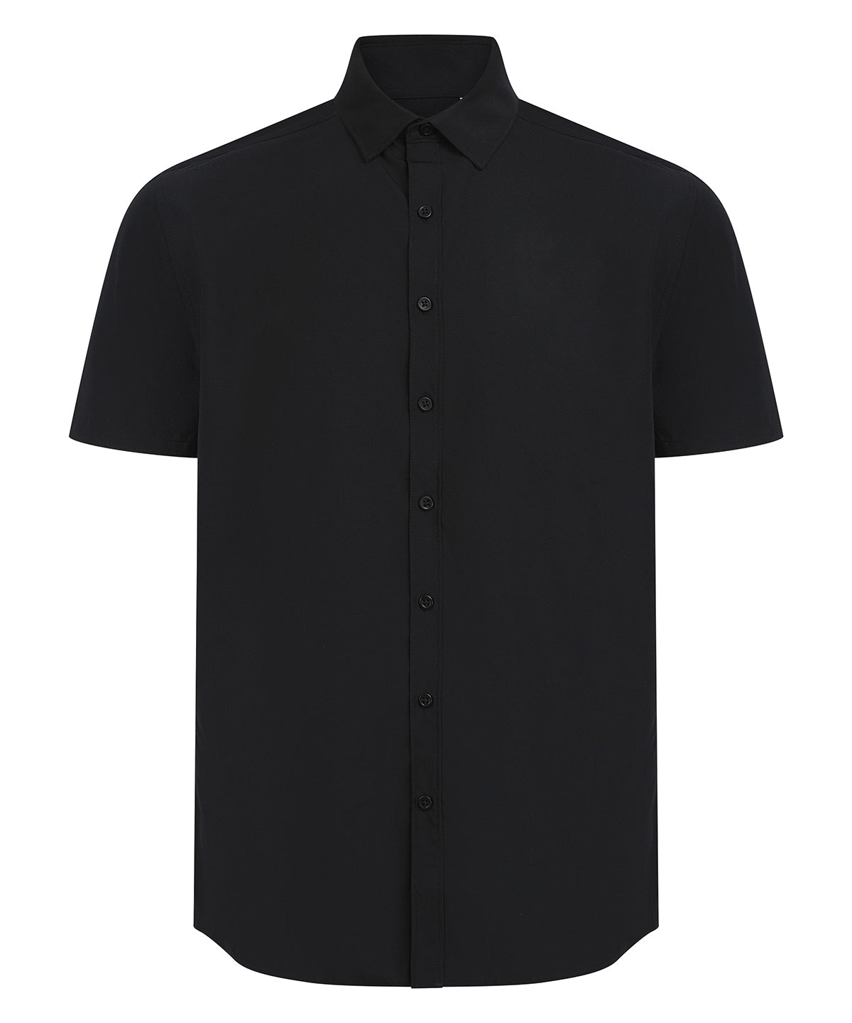 Henbury Short sleeve ‘cotton-feel’ Coolplus® shirt Black