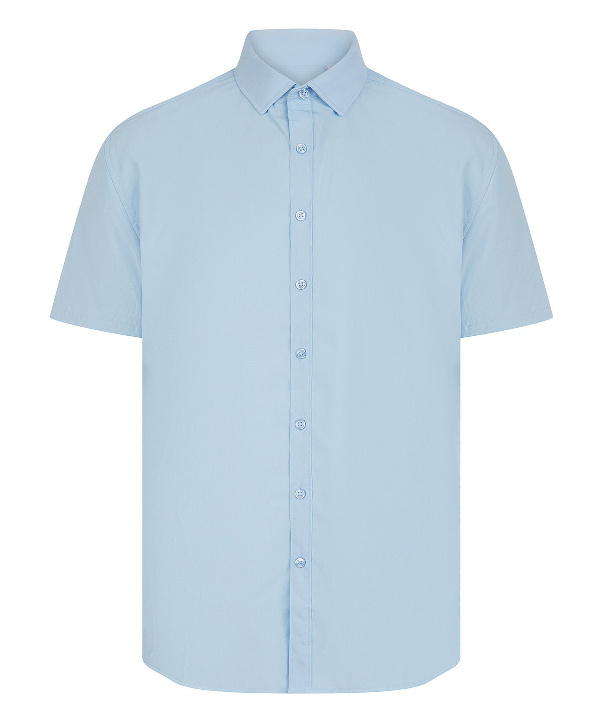 Henbury Short sleeve ‘cotton-feel’ Coolplus® shirt Light Blue