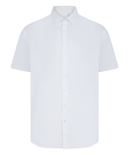 Henbury Short sleeve ‘cotton-feel’ Coolplus® shirt White