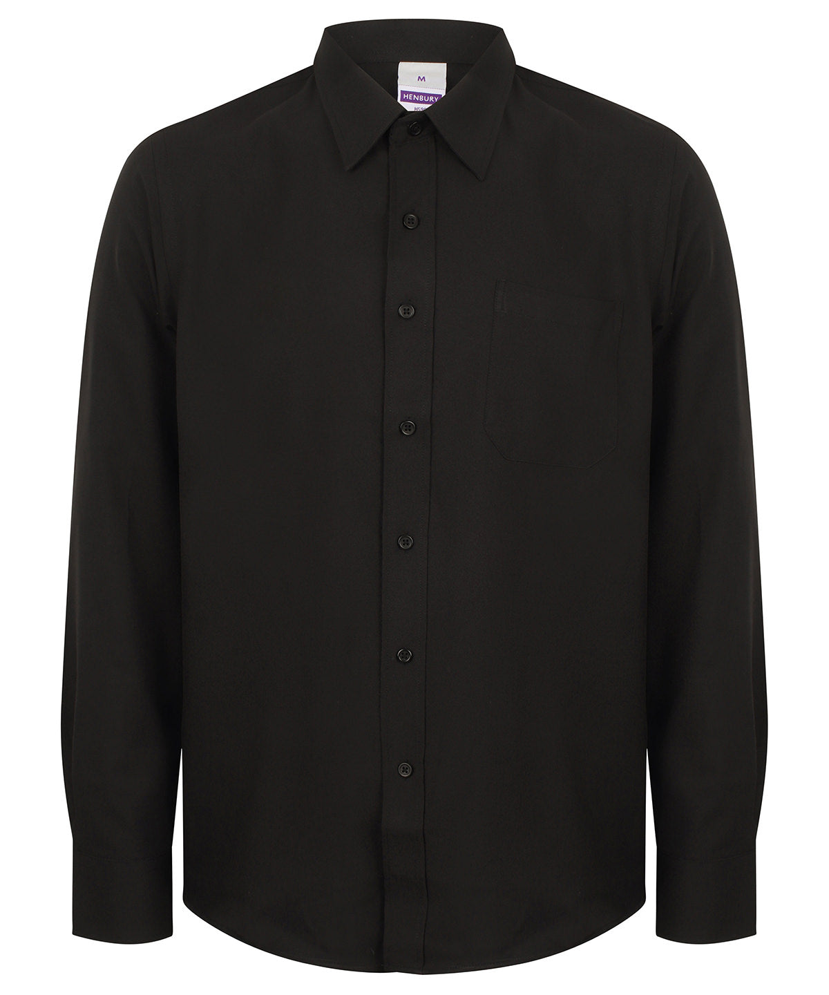 Henbury Wicking antibacterial long sleeve shirt Black