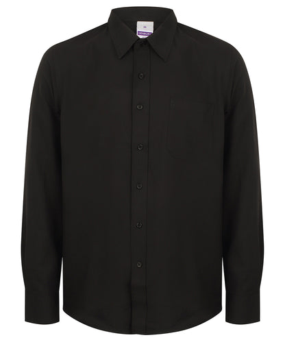 Henbury Wicking antibacterial long sleeve shirt Black