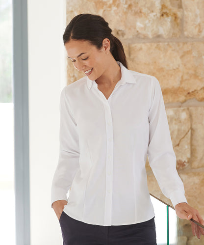 Henbury Women's wicking antibacterial long sleeve shirt Black