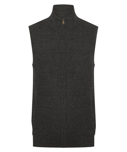 Henbury Sleeveless zip-through jumper Grey Marl