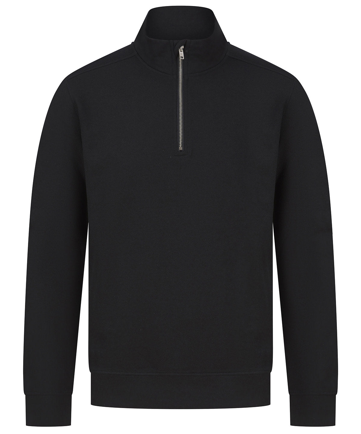 Henbury Unisex sustainable ¼-zip sweatshirt Black