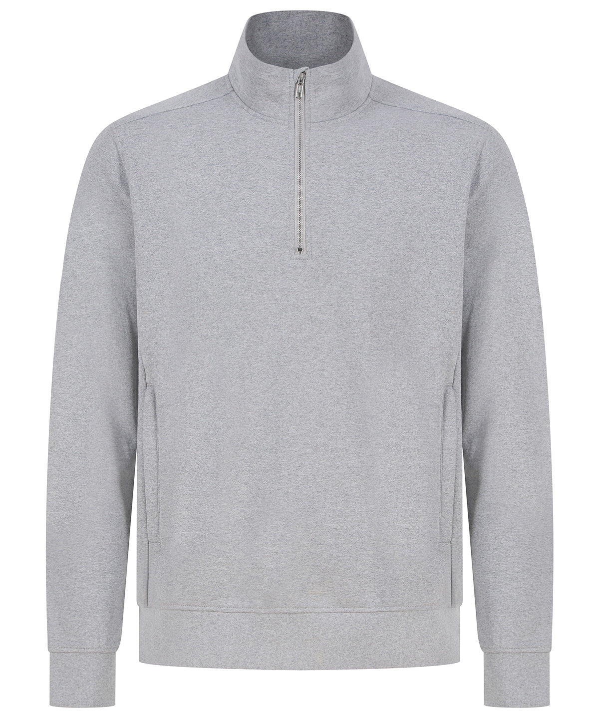 Henbury Unisex sustainable ¼-zip sweatshirt Heather Grey