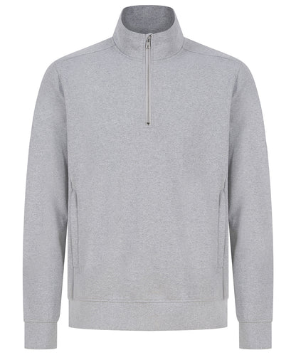 Henbury Unisex sustainable ¼-zip sweatshirt Heather Grey