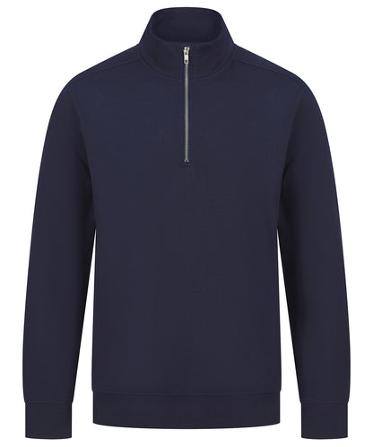 Henbury Unisex sustainable ¼-zip sweatshirt Navy