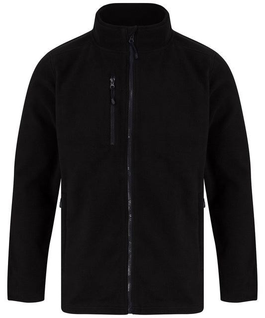 Henbury Recycled polyester microfleece jacket Black