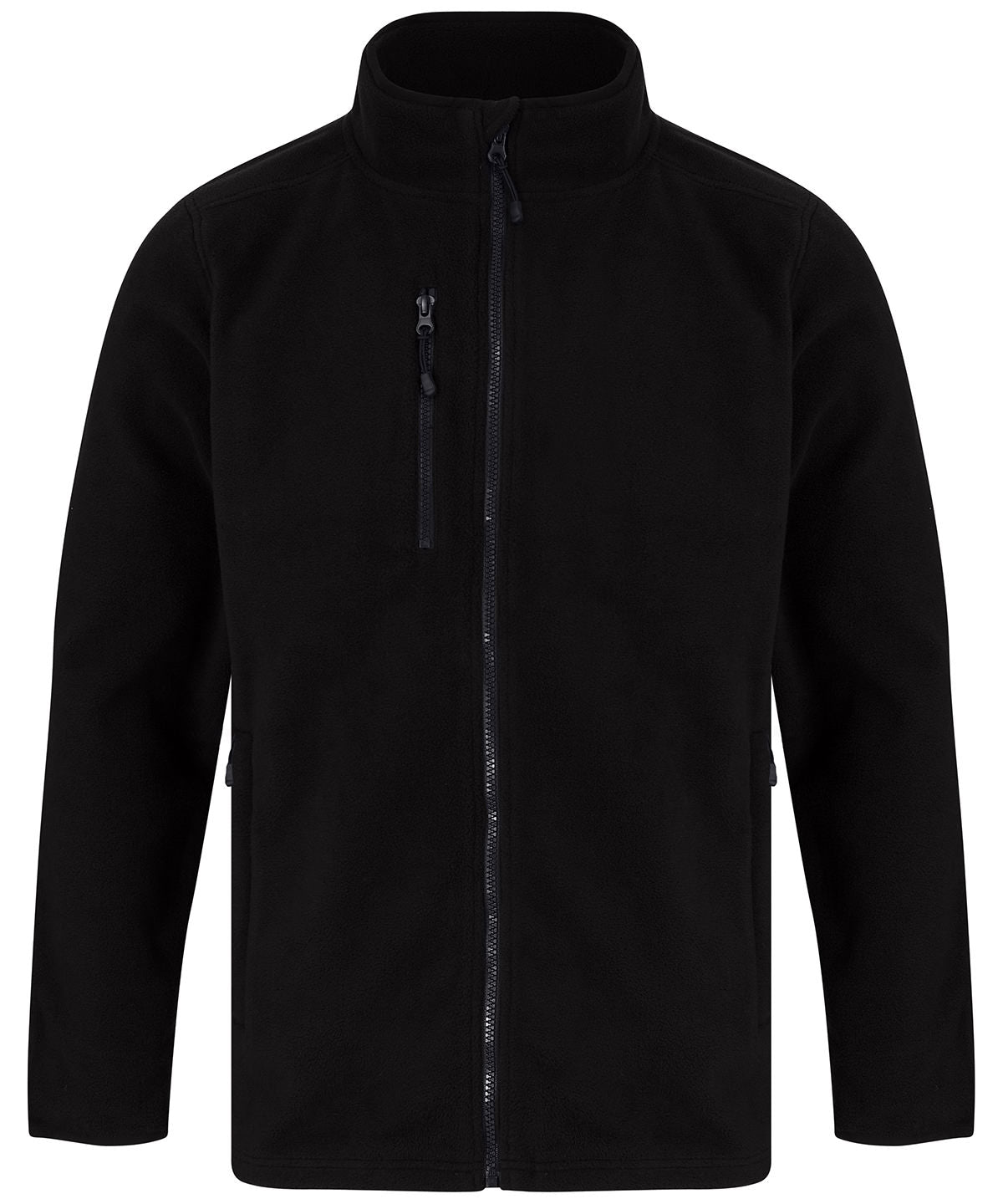 Henbury Recycled polyester microfleece jacket Black