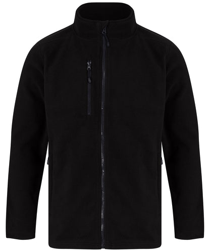 Henbury Recycled polyester microfleece jacket Black
