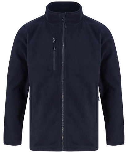 Henbury Recycled polyester microfleece jacket Navy