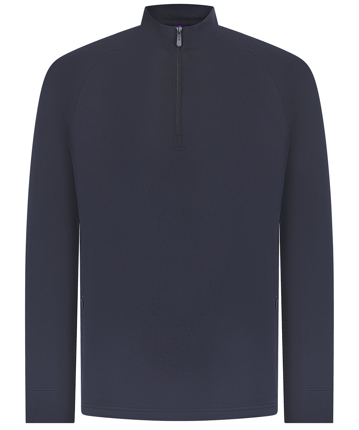 Henbury ¼ zip top with wicking finish Navy