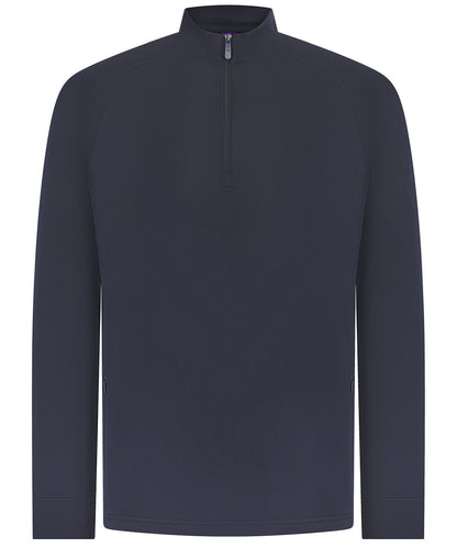 Henbury ¼ zip top with wicking finish Navy