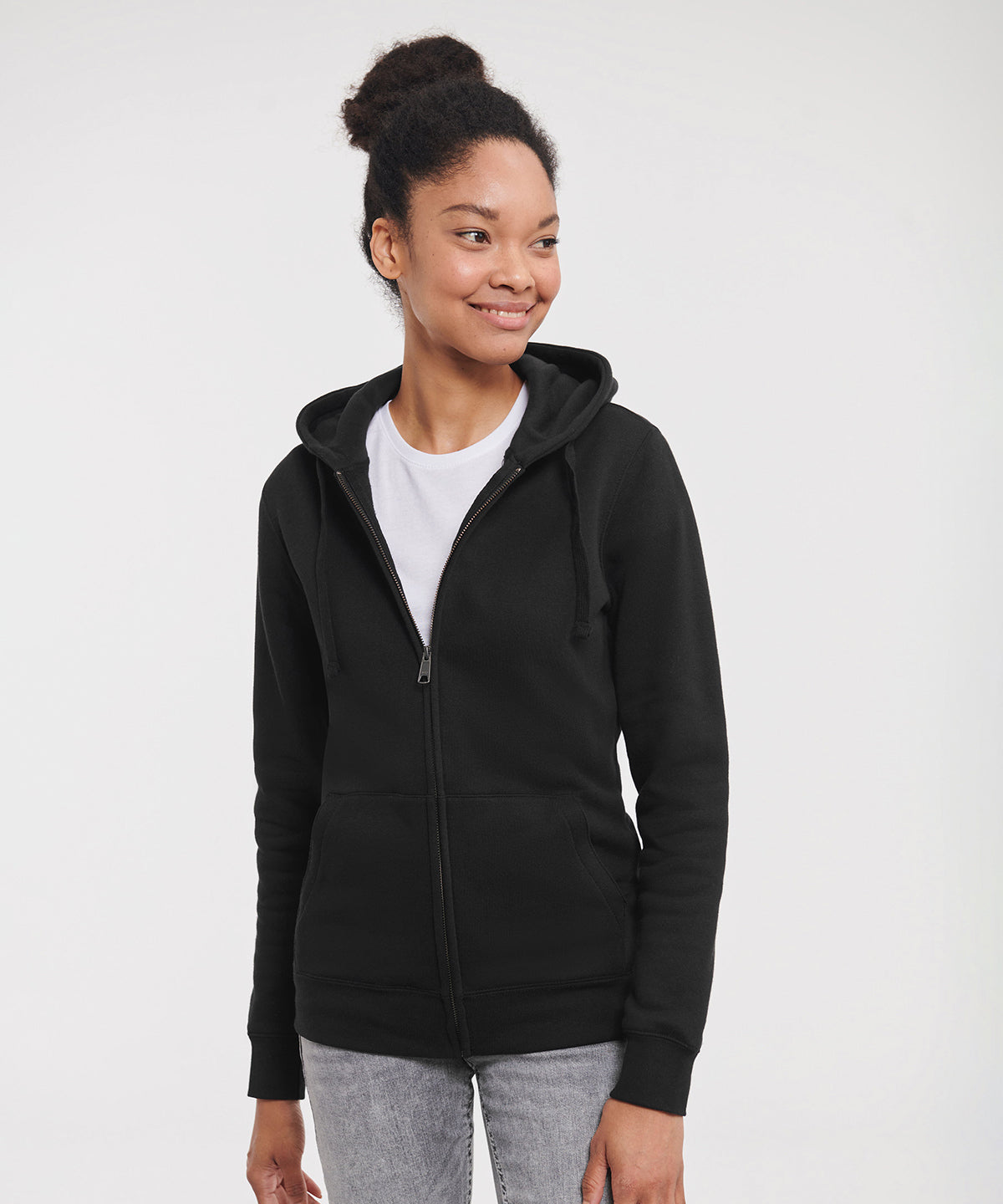 Russell Women's authentic zipped hooded sweatshirt Black*