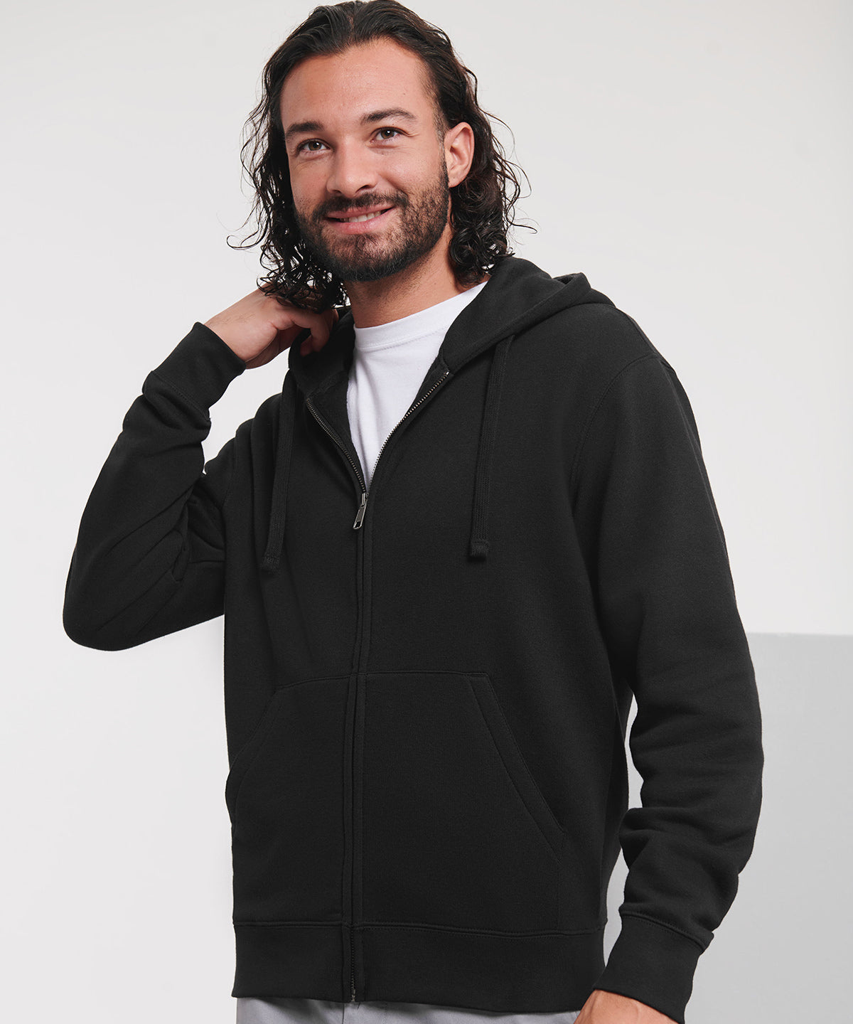 Russell Authentic zipped hooded sweat Black*†