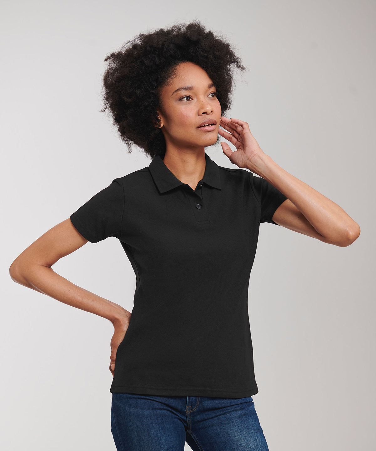 Russell Women's classic polycotton polo Black