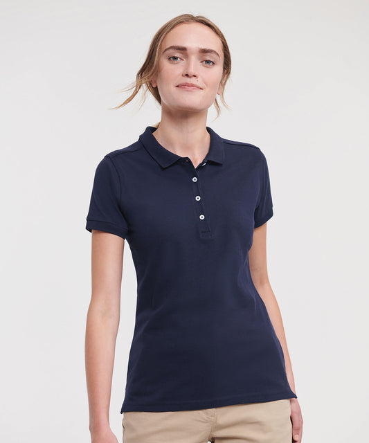 Russell Women's stretch polo Azure Blue
