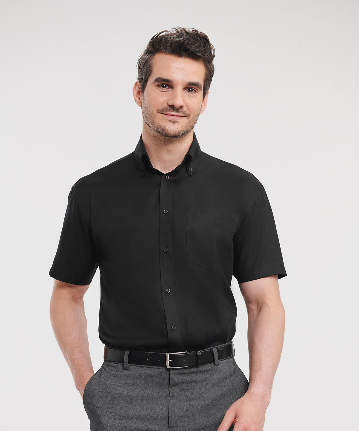 Russell Short sleeve ultimate non-iron shirt Black