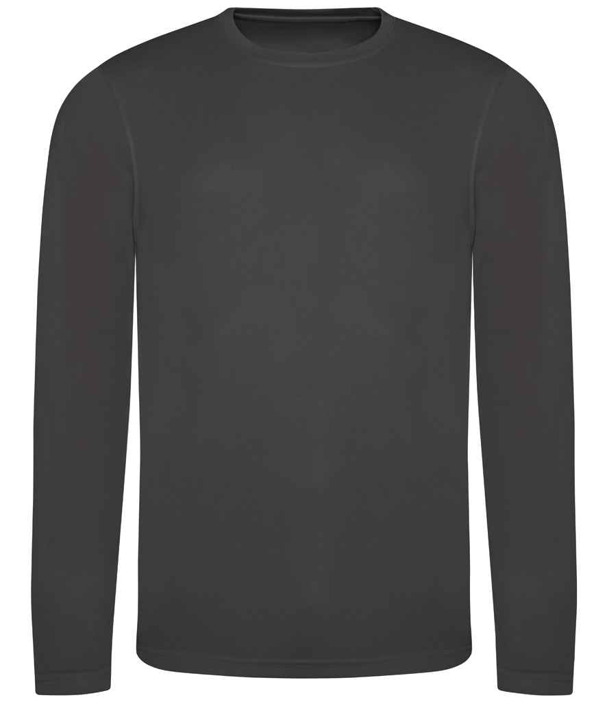Just Cool AWDis Cool Long Sleeve Wicking T-Shirt Charcoal