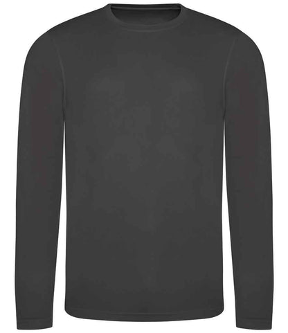 Just Cool AWDis Cool Long Sleeve Wicking T-Shirt Charcoal