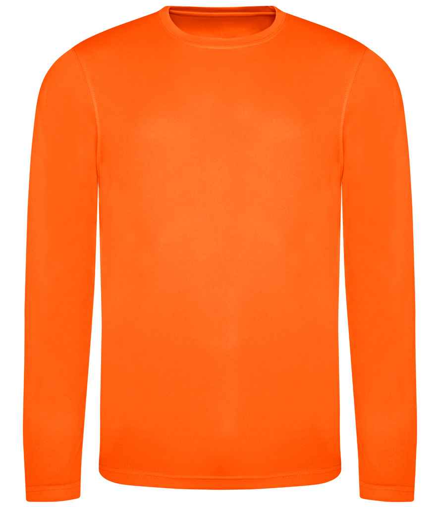 Just Cool AWDis Cool Long Sleeve Wicking T-Shirt Electric Orange