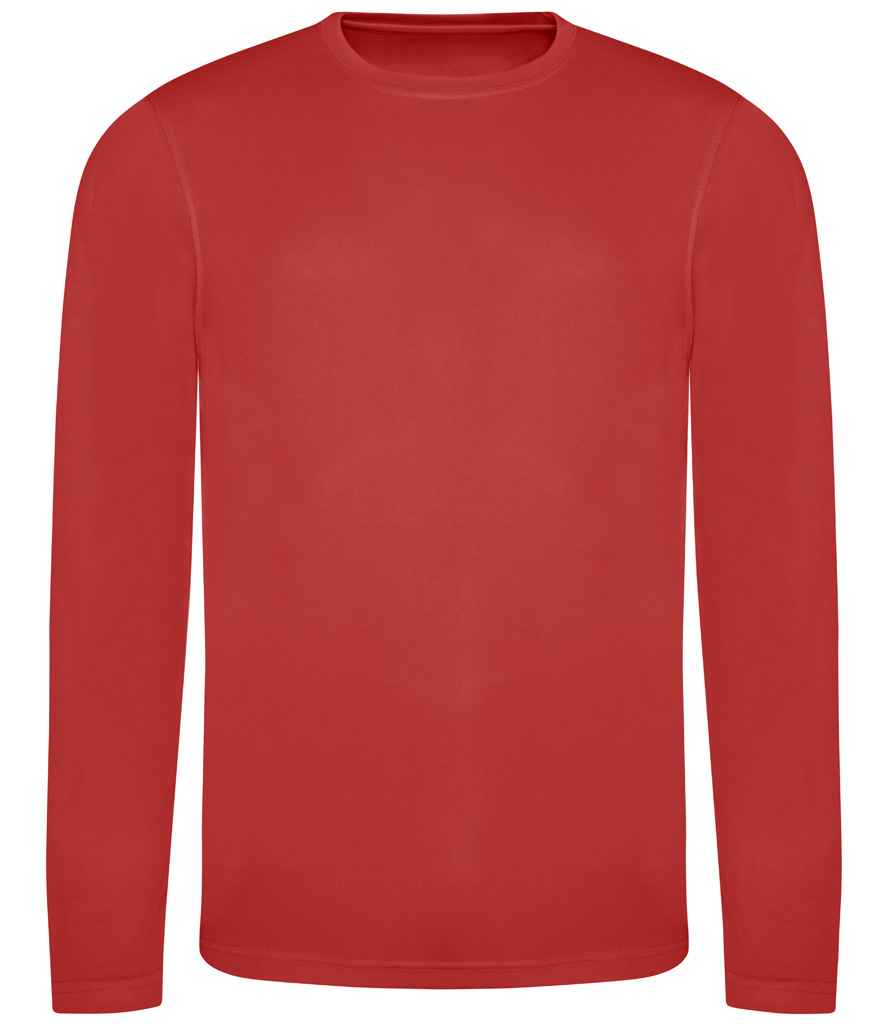 Just Cool AWDis Cool Long Sleeve Wicking T-Shirt Fire Red