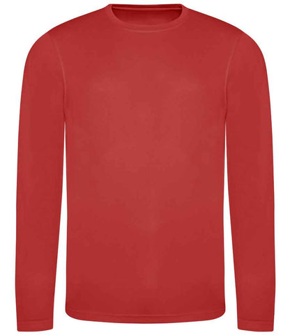 Just Cool AWDis Cool Long Sleeve Wicking T-Shirt Fire Red