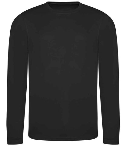 Just Cool AWDis Cool Long Sleeve Wicking T-Shirt Jet Black