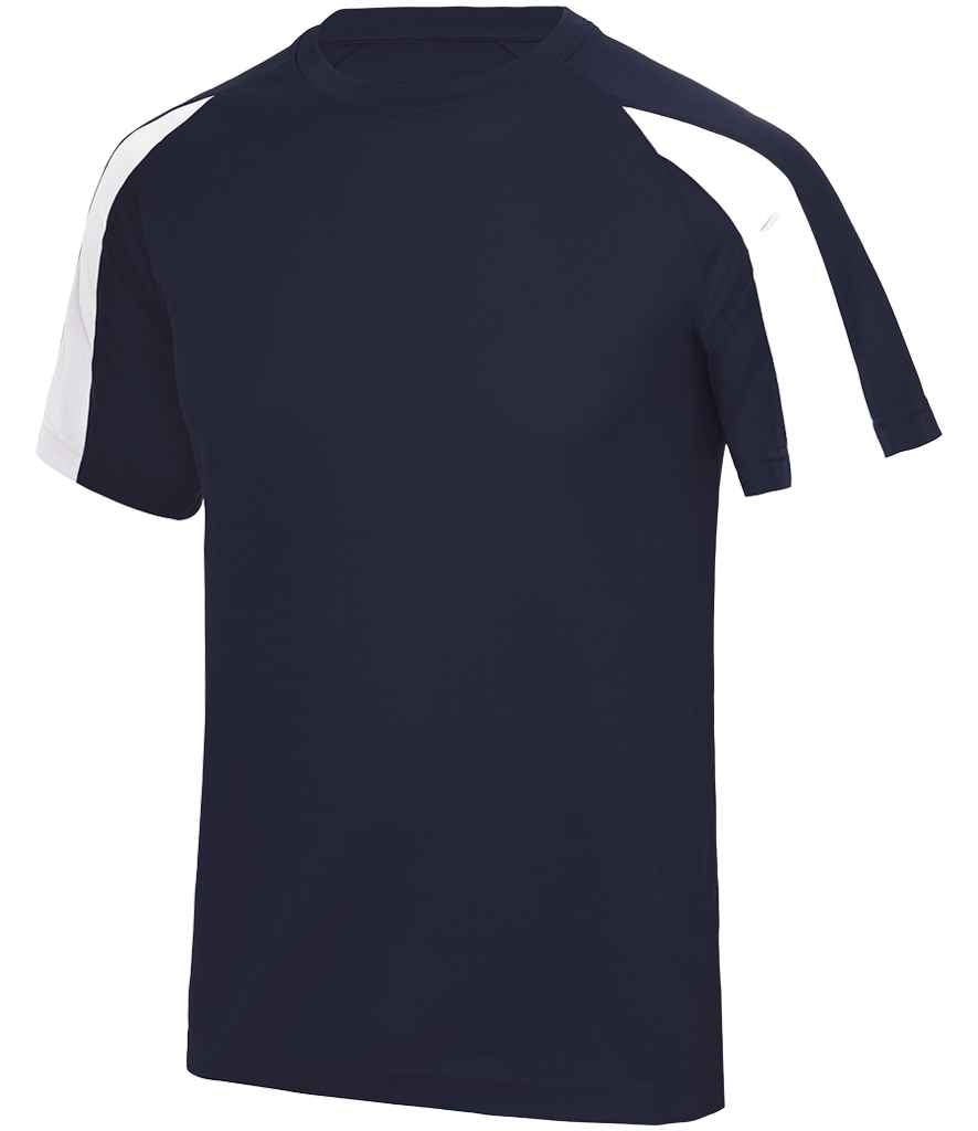 Just Cool AWDis Kids Cool Contrast T-Shirt French Navy/Arctic White