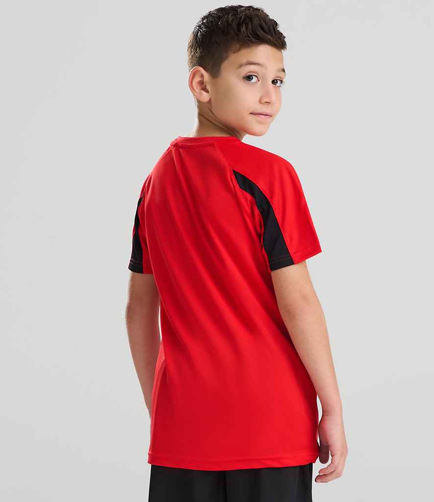 Just Cool AWDis Kids Cool Contrast T-Shirt Fire Red/Jet Black