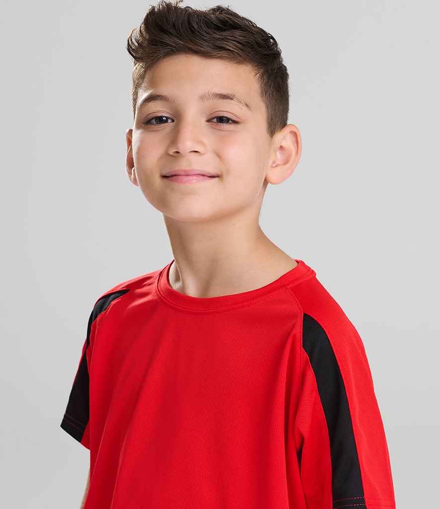 AWDis Kids Cool Contrast T-Shirt - model image