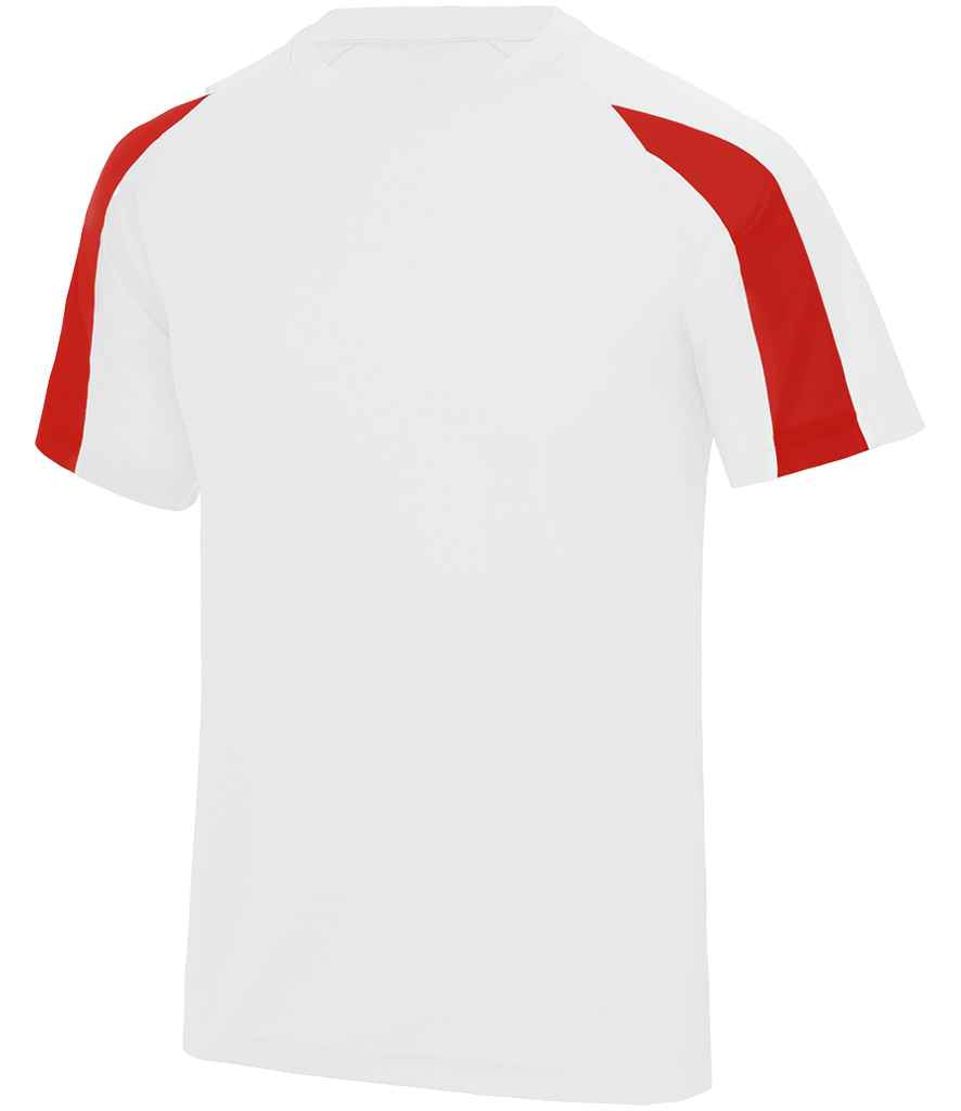 Just Cool AWDis Cool Contrast Wicking T-Shirt Arctic White/Fire Red